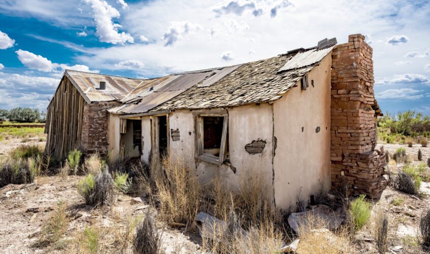 old abandoned desert house