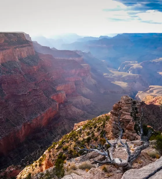 Sweeping view of the Grand Canyon near our Winslow, Arizona hotel