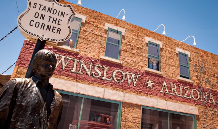 Standing On The Corner Sign In Winslow Arizona