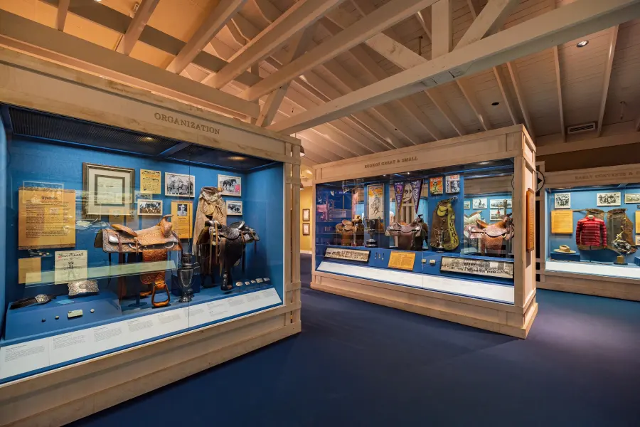Vintage saddles and Western artifacts are showcased at a museum, a top thing to do in Oklahoma City.